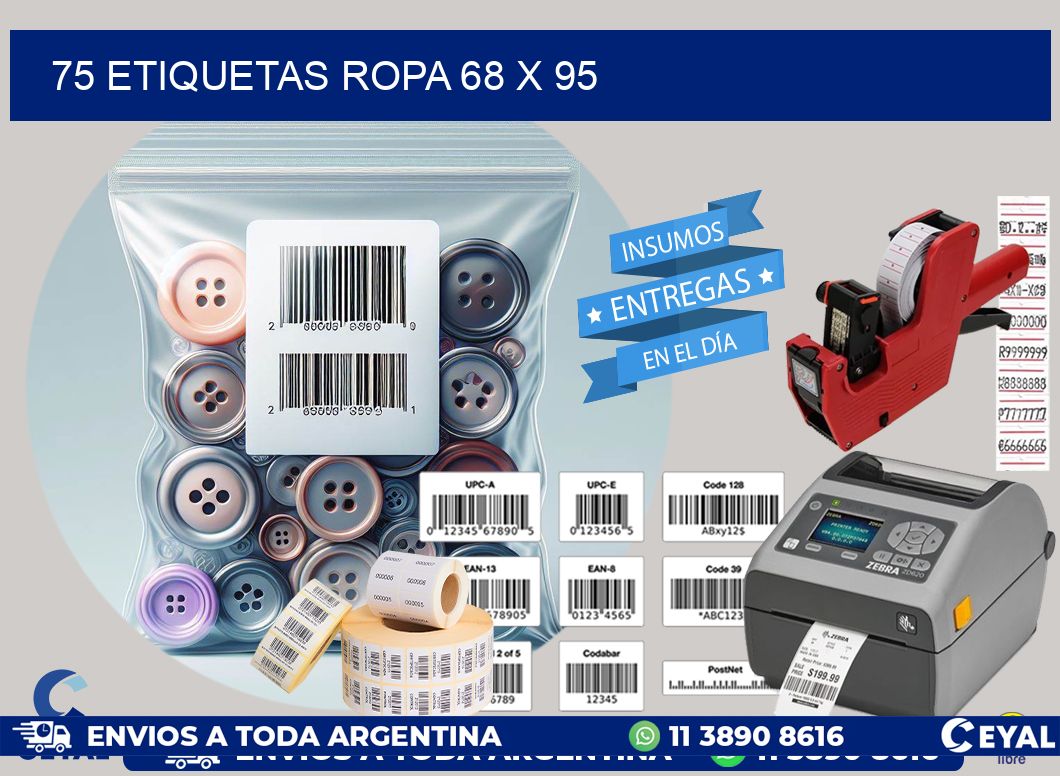 75 ETIQUETAS ROPA 68 x 95