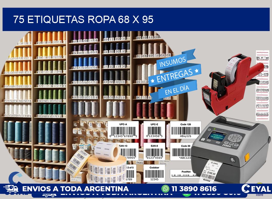 75 ETIQUETAS ROPA 68 x 95