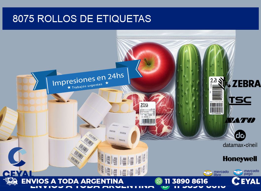 8075 ROLLOS DE ETIQUETAS