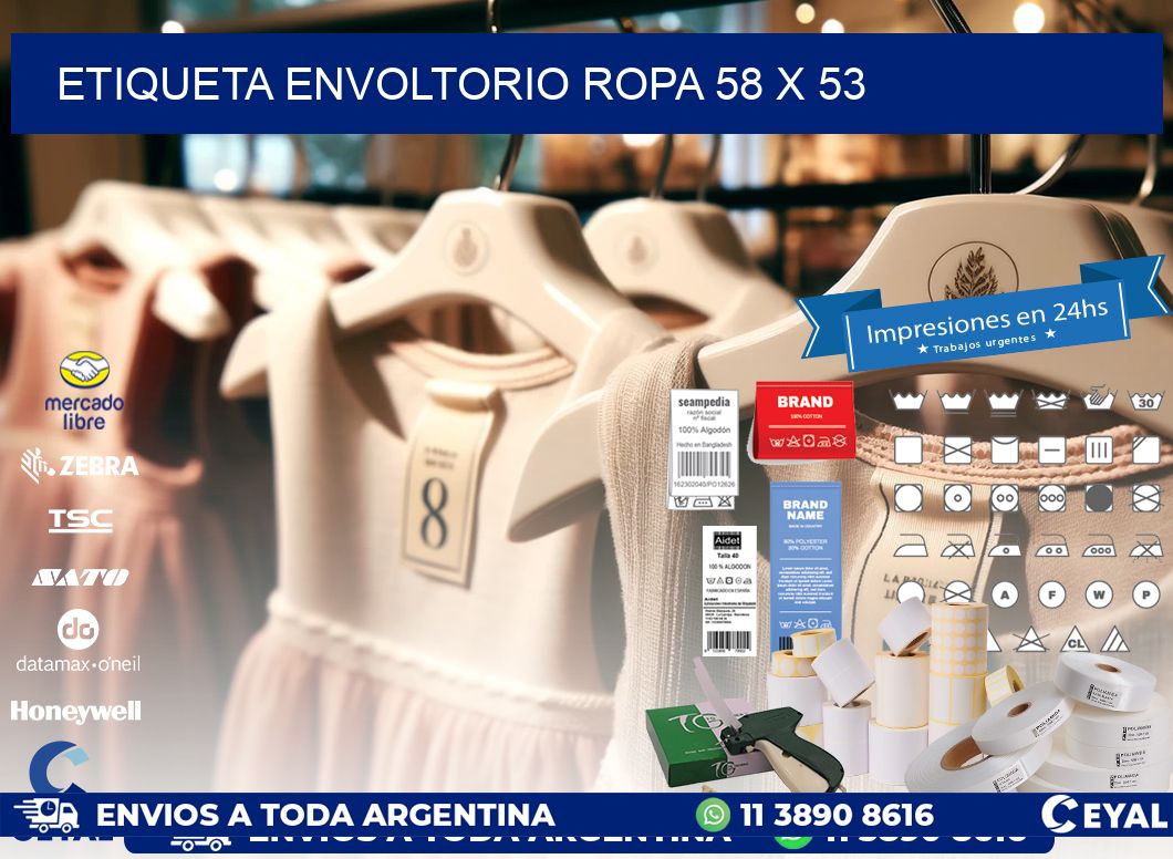 ETIQUETA ENVOLTORIO ROPA 58 x 53