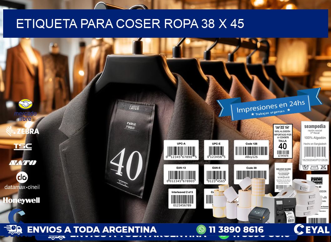 ETIQUETA PARA COSER ROPA 38 x 45