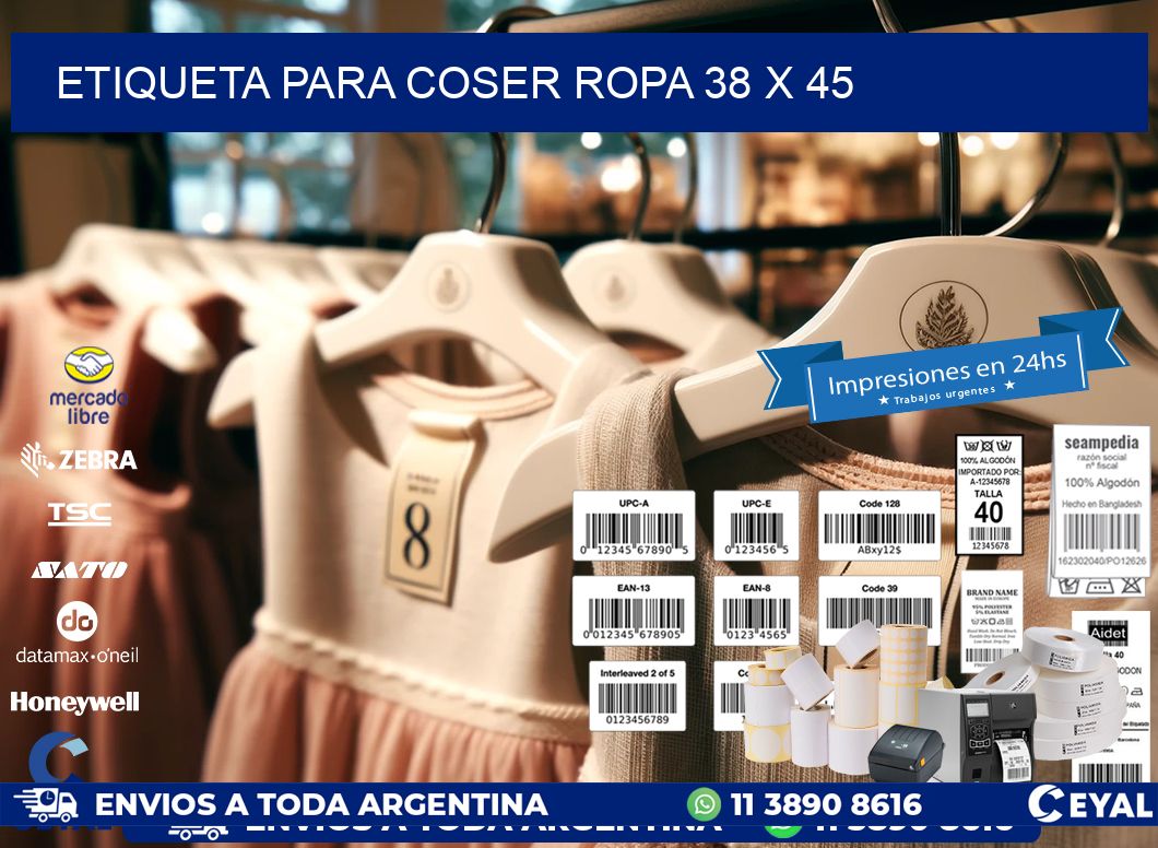 ETIQUETA PARA COSER ROPA 38 x 45