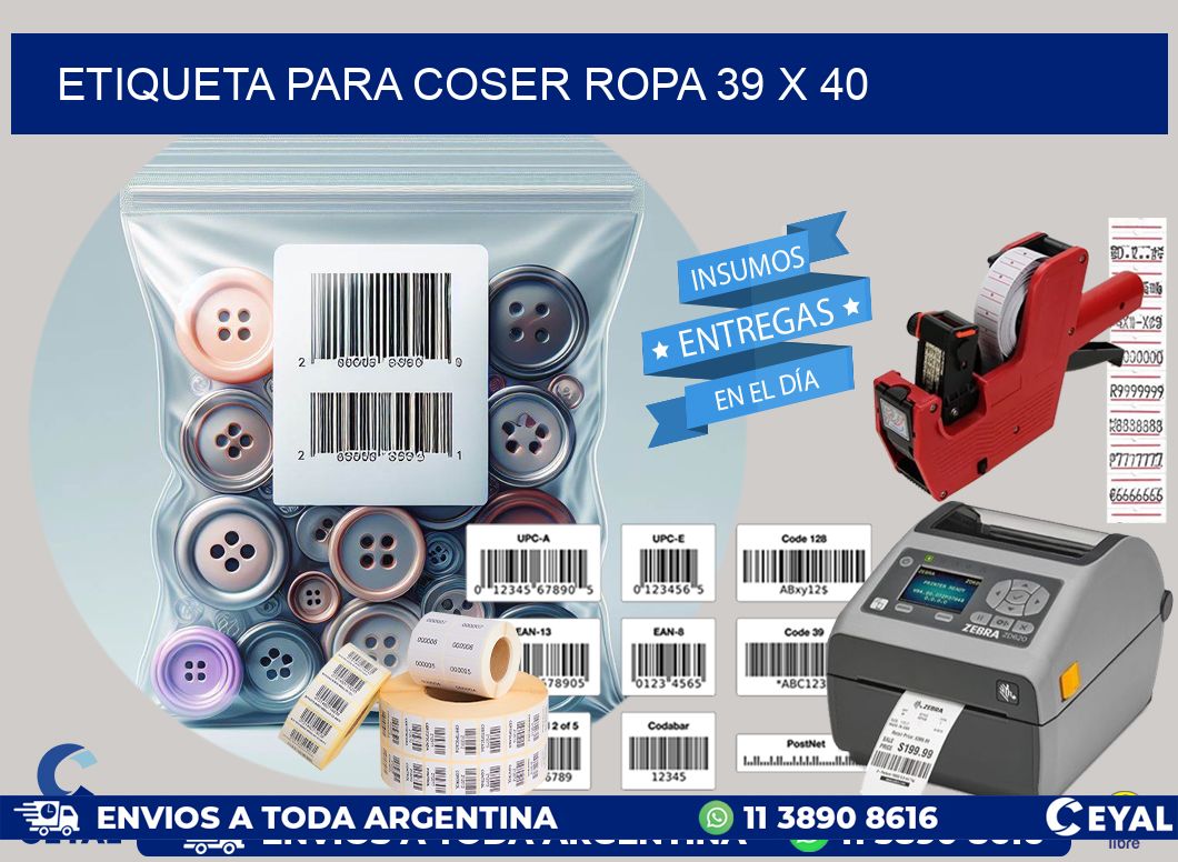 ETIQUETA PARA COSER ROPA 39 x 40