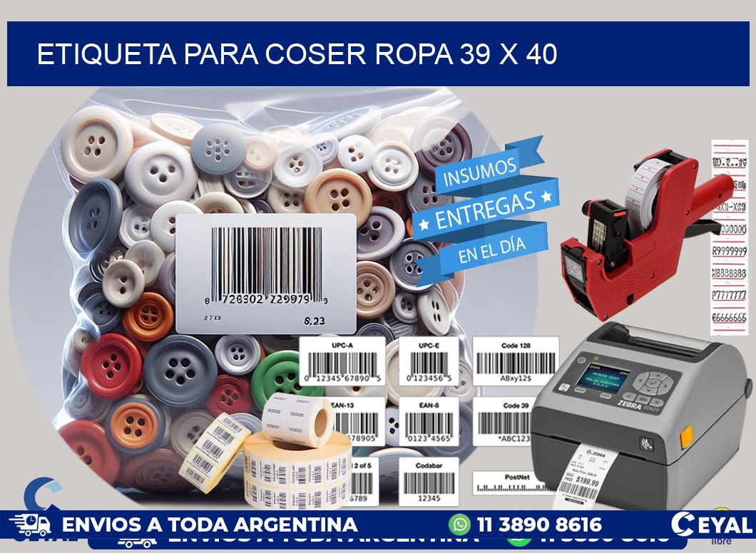 ETIQUETA PARA COSER ROPA 39 x 40