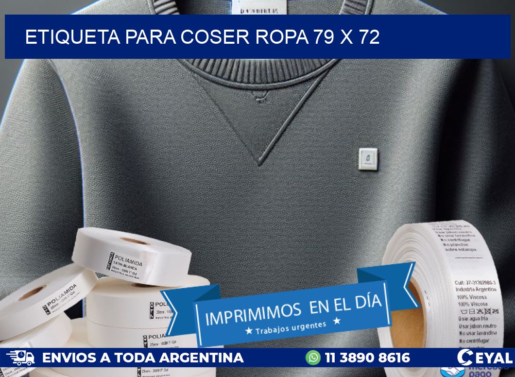 ETIQUETA PARA COSER ROPA 79 x 72