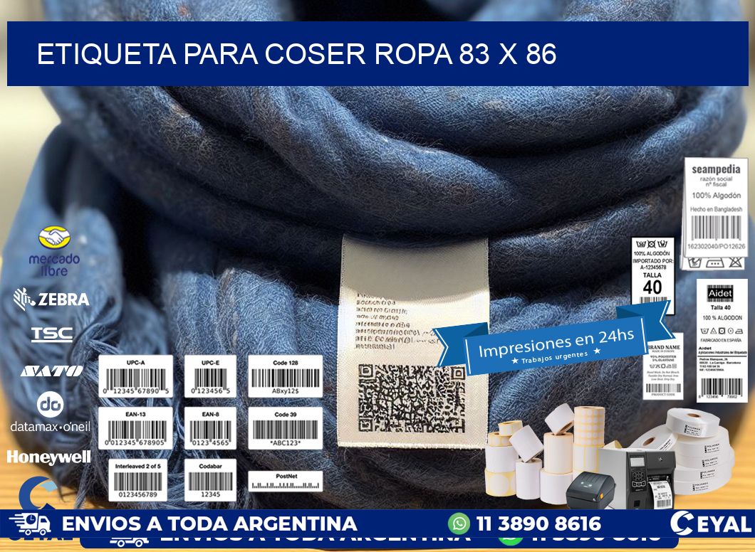 ETIQUETA PARA COSER ROPA 83 x 86