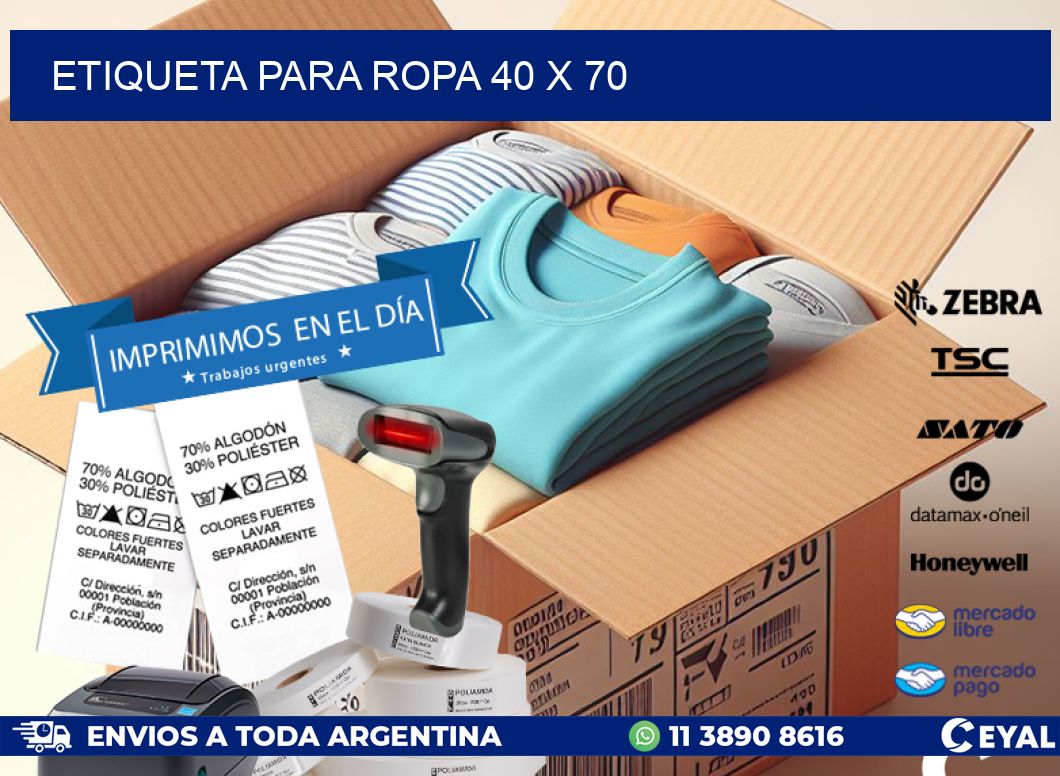 ETIQUETA PARA ROPA 40 x 70