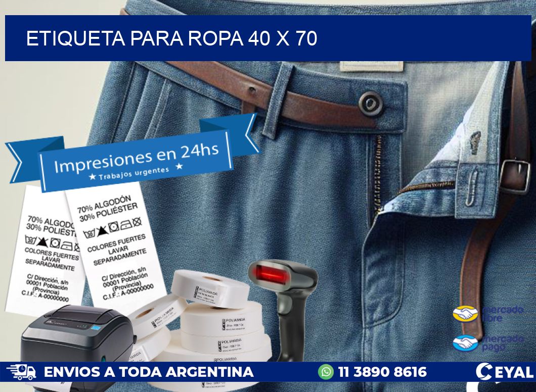 ETIQUETA PARA ROPA 40 x 70