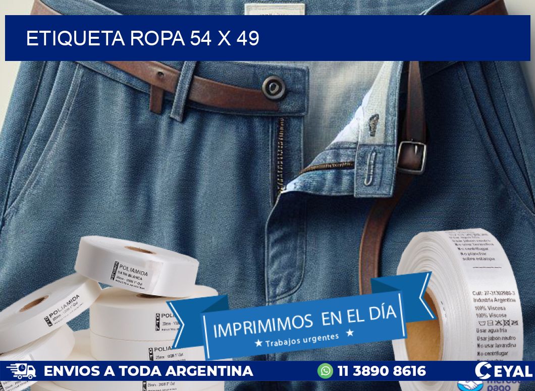 ETIQUETA ROPA 54 x 49