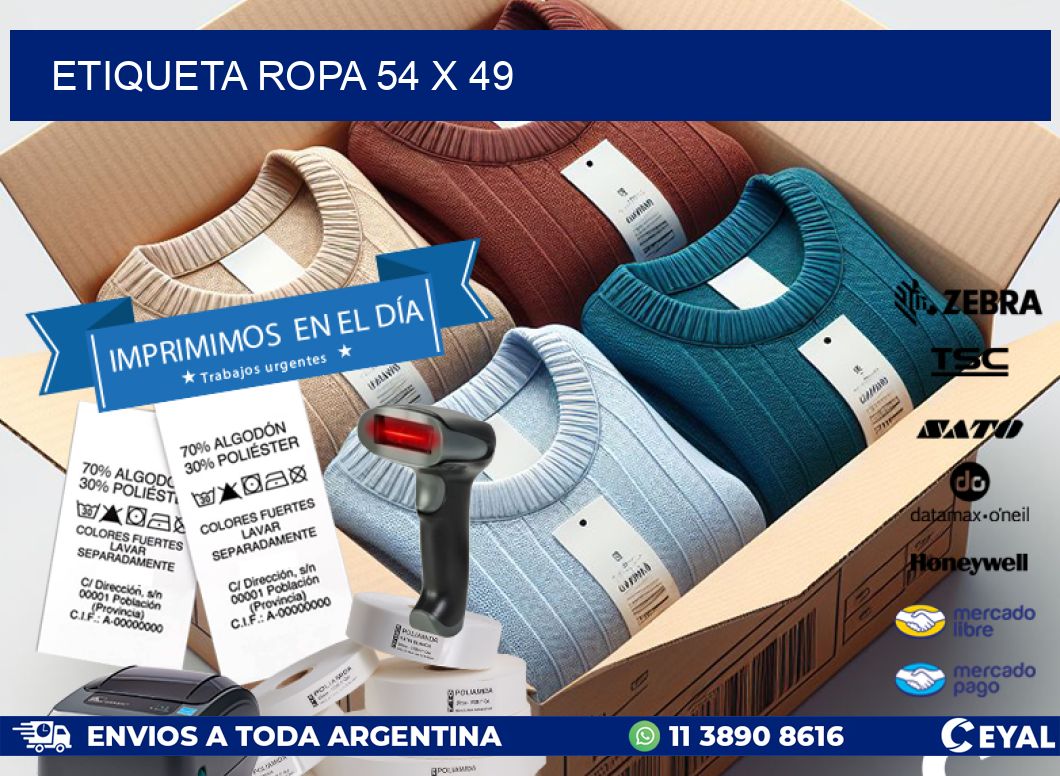 ETIQUETA ROPA 54 x 49