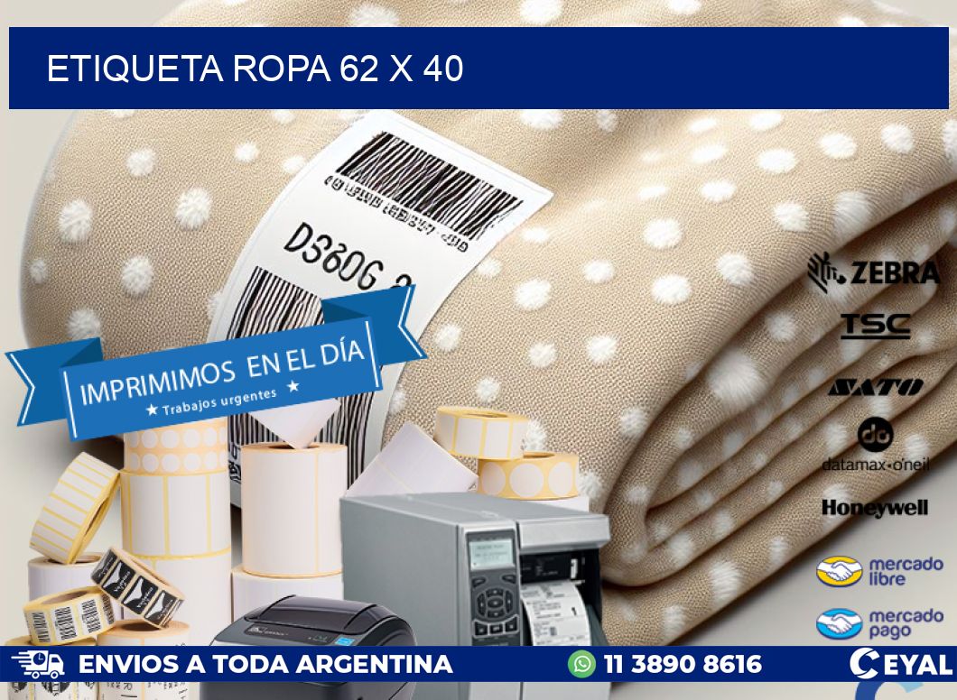 ETIQUETA ROPA 62 x 40