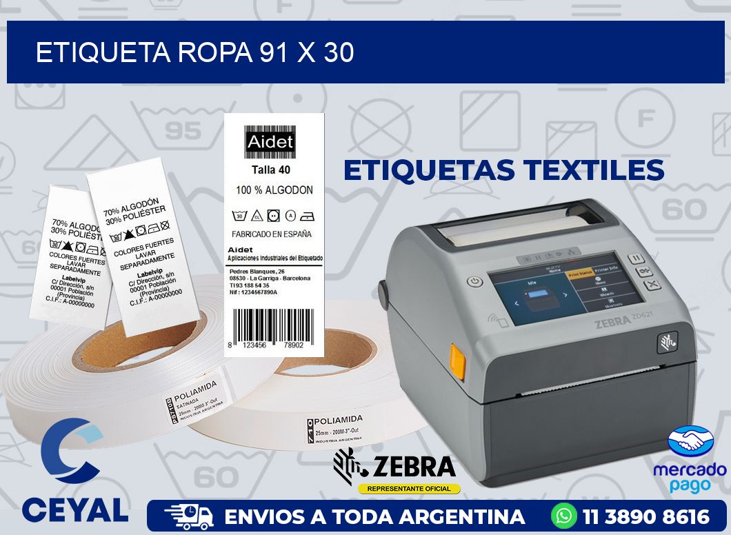 ETIQUETA ROPA 91 x 30