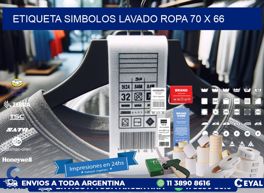 ETIQUETA SIMBOLOS LAVADO ROPA 70 x 66