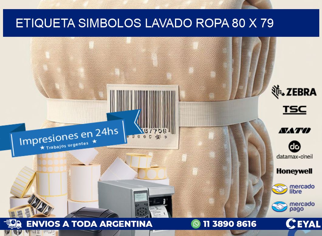 ETIQUETA SIMBOLOS LAVADO ROPA 80 x 79