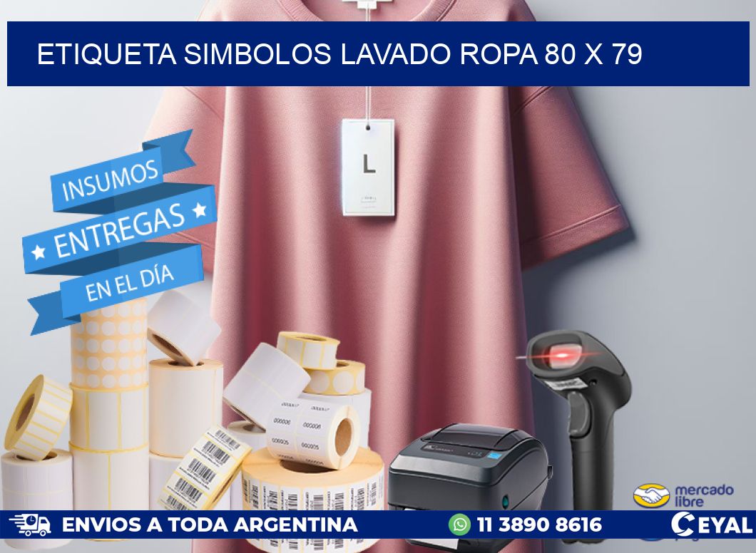 ETIQUETA SIMBOLOS LAVADO ROPA 80 x 79