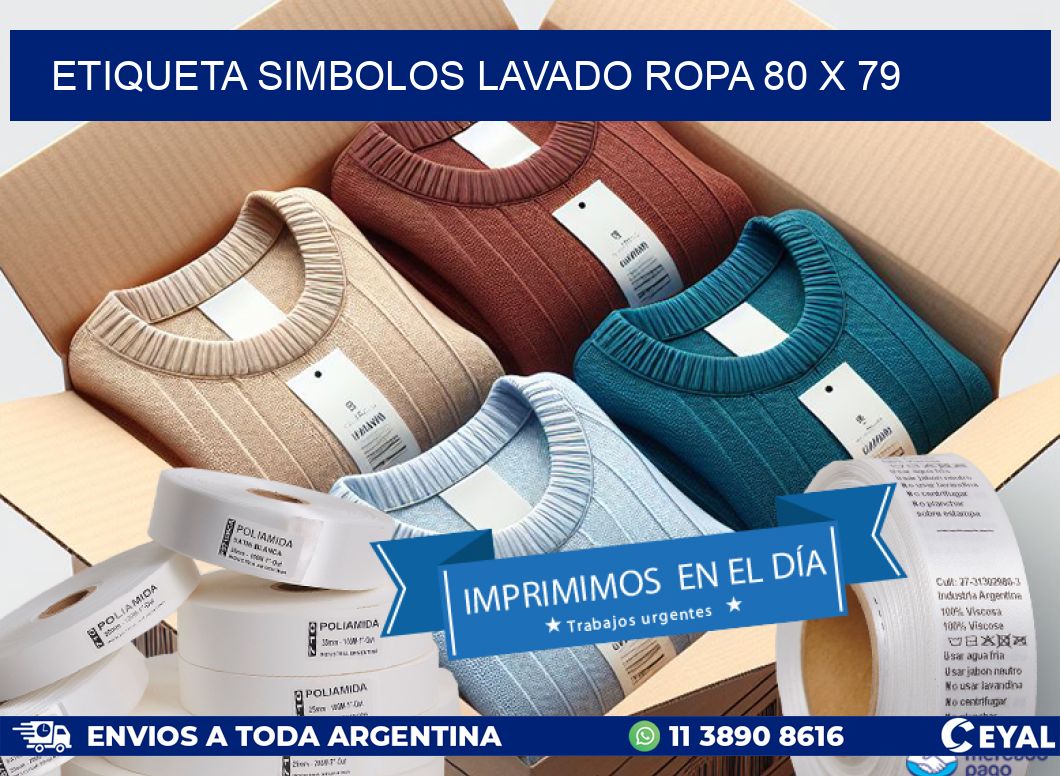 ETIQUETA SIMBOLOS LAVADO ROPA 80 x 79