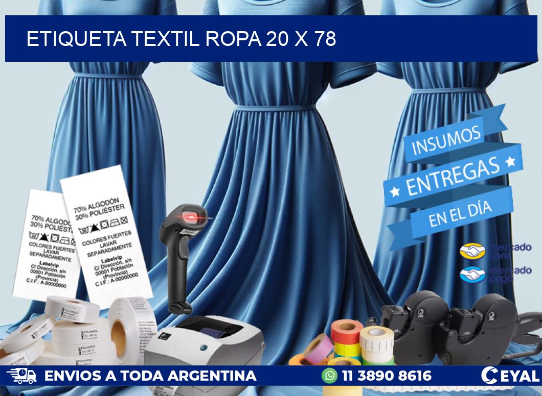 ETIQUETA TEXTIL ROPA 20 x 78