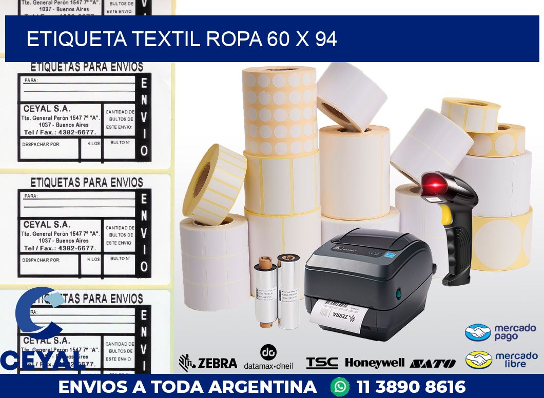 ETIQUETA TEXTIL ROPA 60 x 94