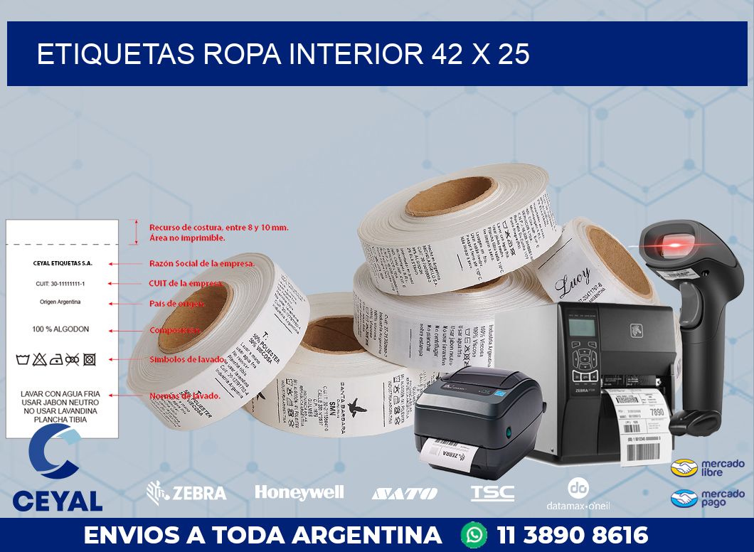 ETIQUETAS ROPA INTERIOR 42 x 25