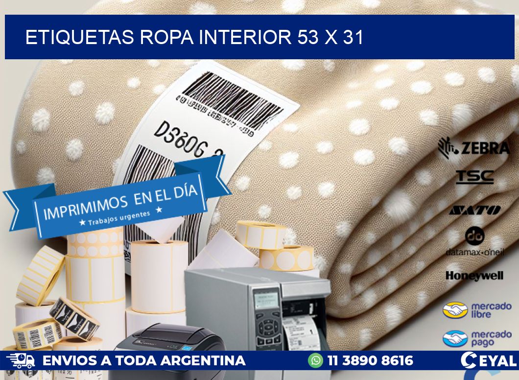 ETIQUETAS ROPA INTERIOR 53 x 31