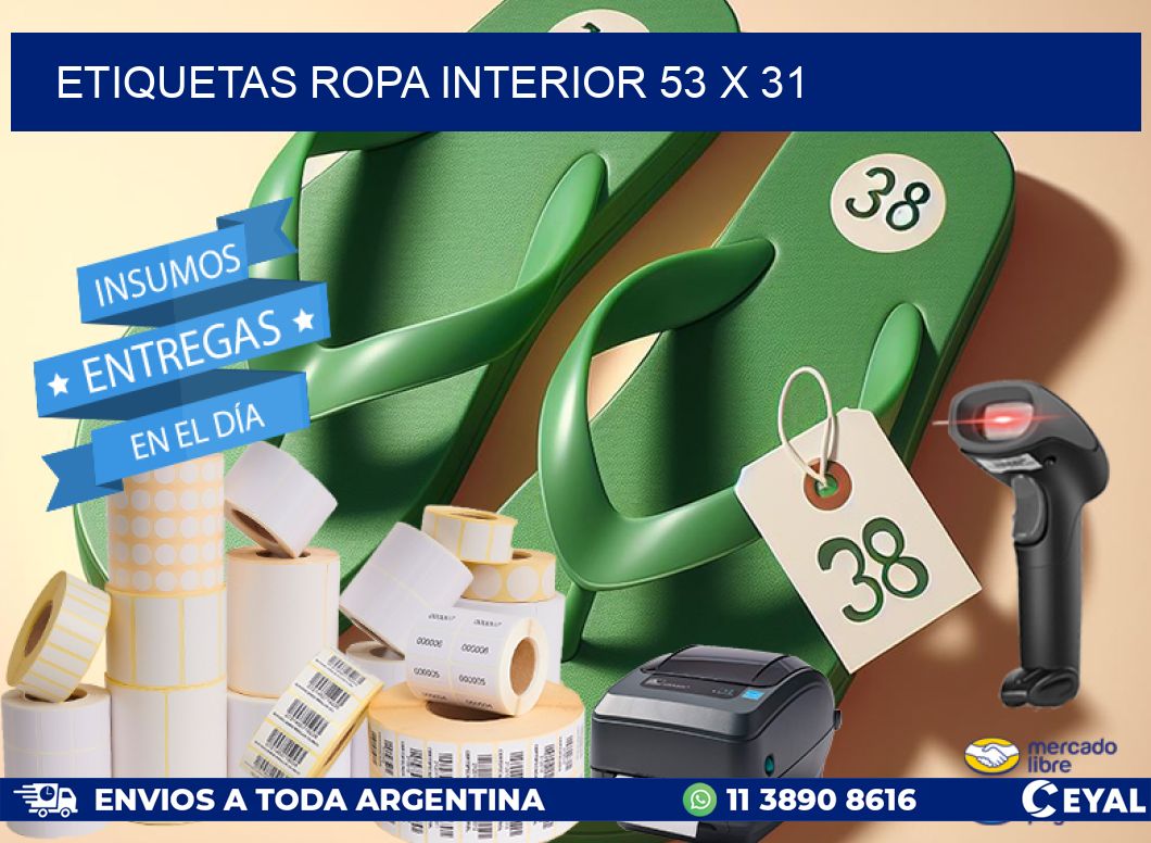 ETIQUETAS ROPA INTERIOR 53 x 31