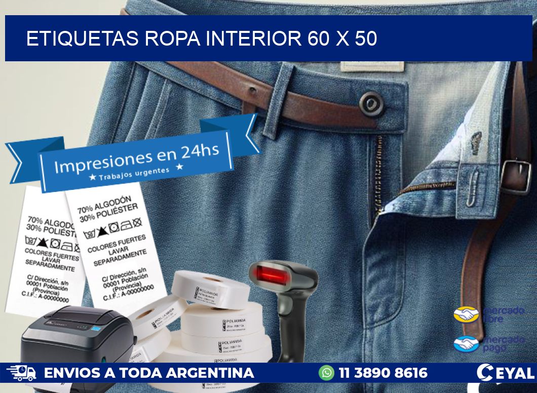 ETIQUETAS ROPA INTERIOR 60 x 50