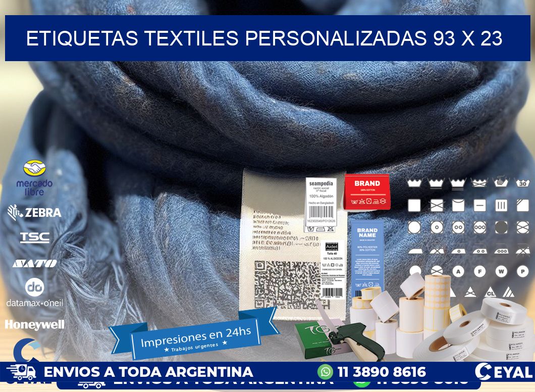 ETIQUETAS TEXTILES PERSONALIZADAS 93 x 23