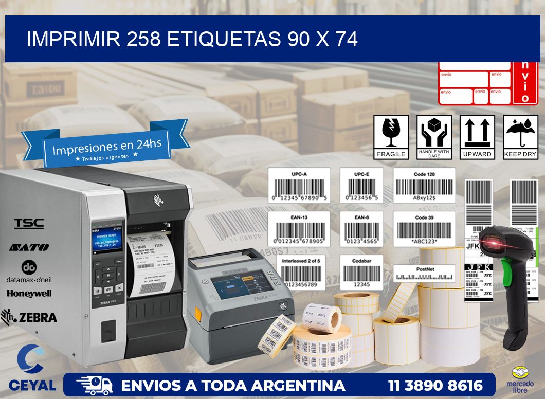 IMPRIMIR 258 ETIQUETAS 90 x 74