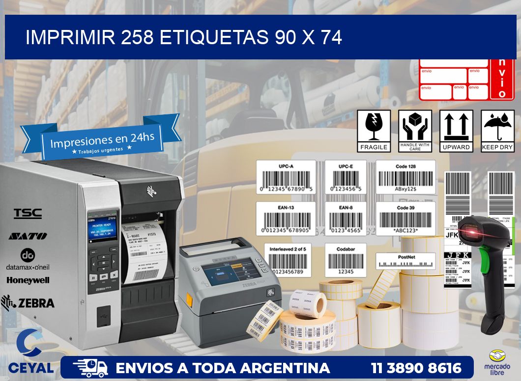 IMPRIMIR 258 ETIQUETAS 90 x 74