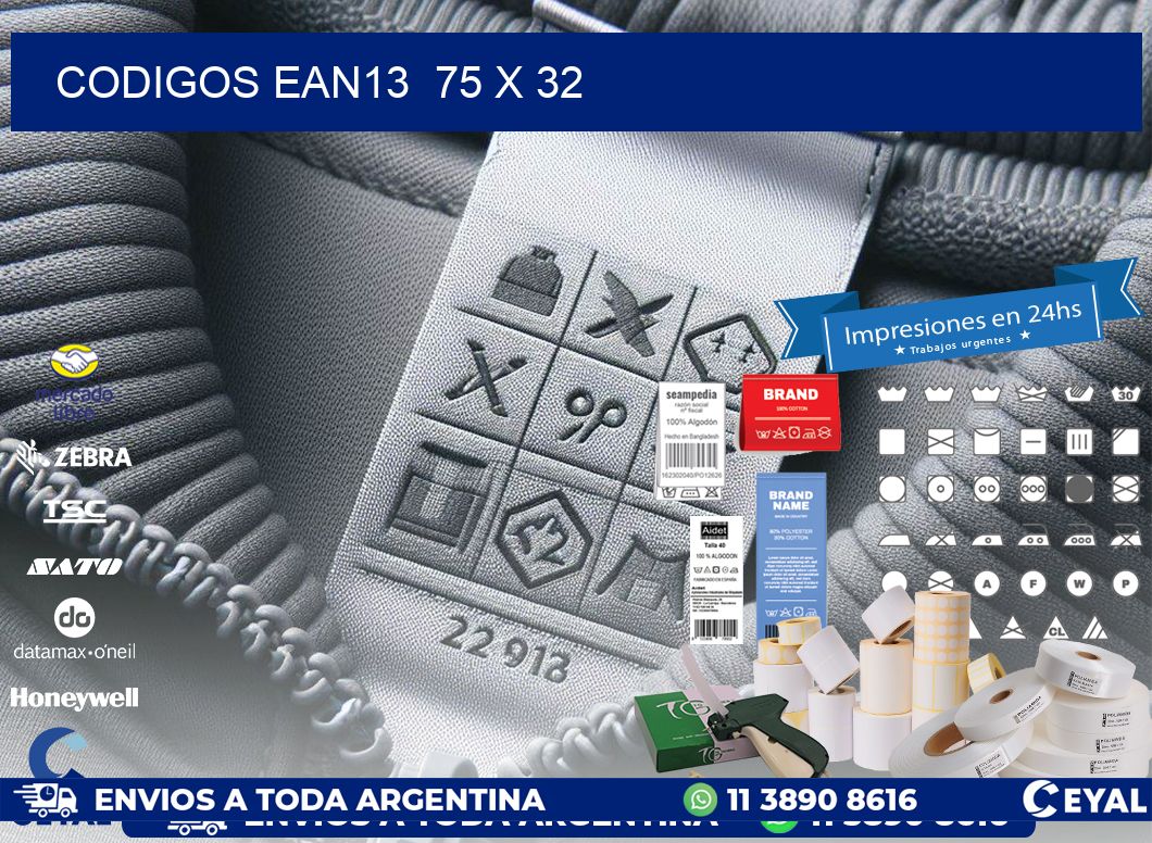 CODIGOS EAN13  75 x 32