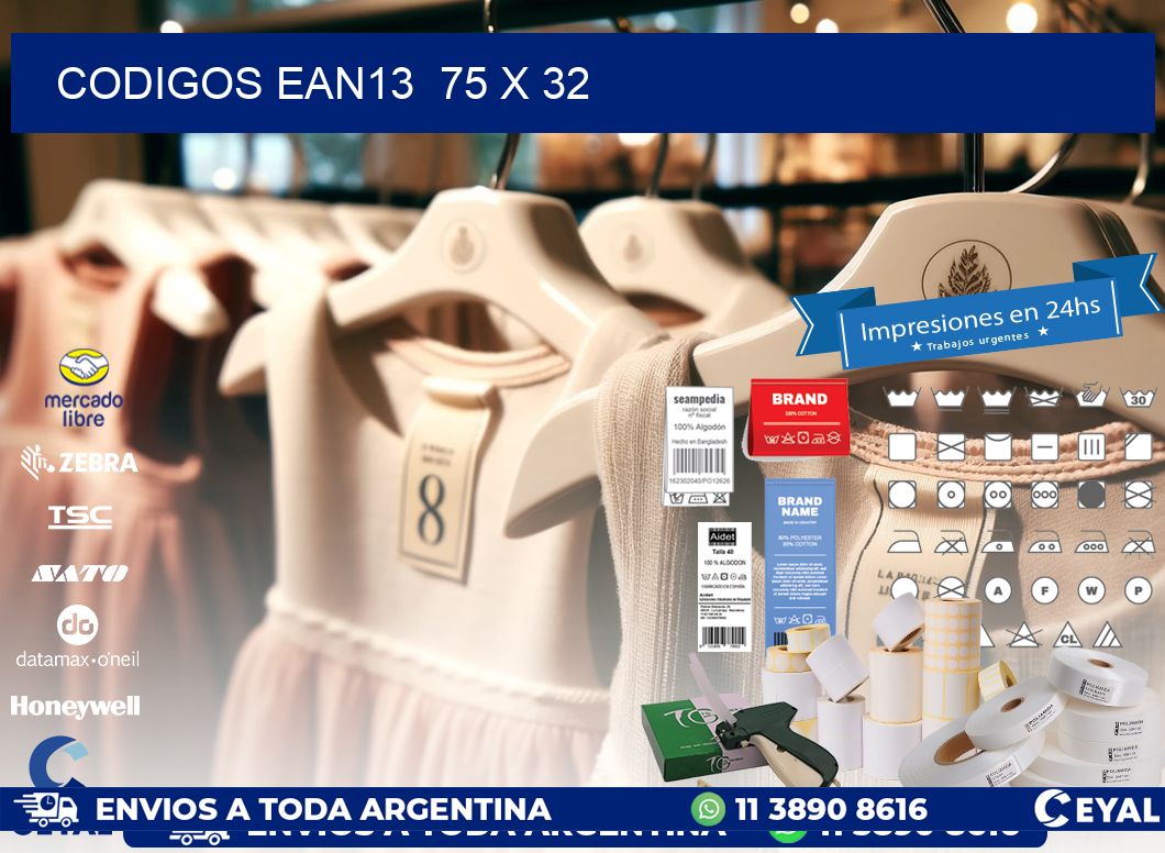 CODIGOS EAN13  75 x 32