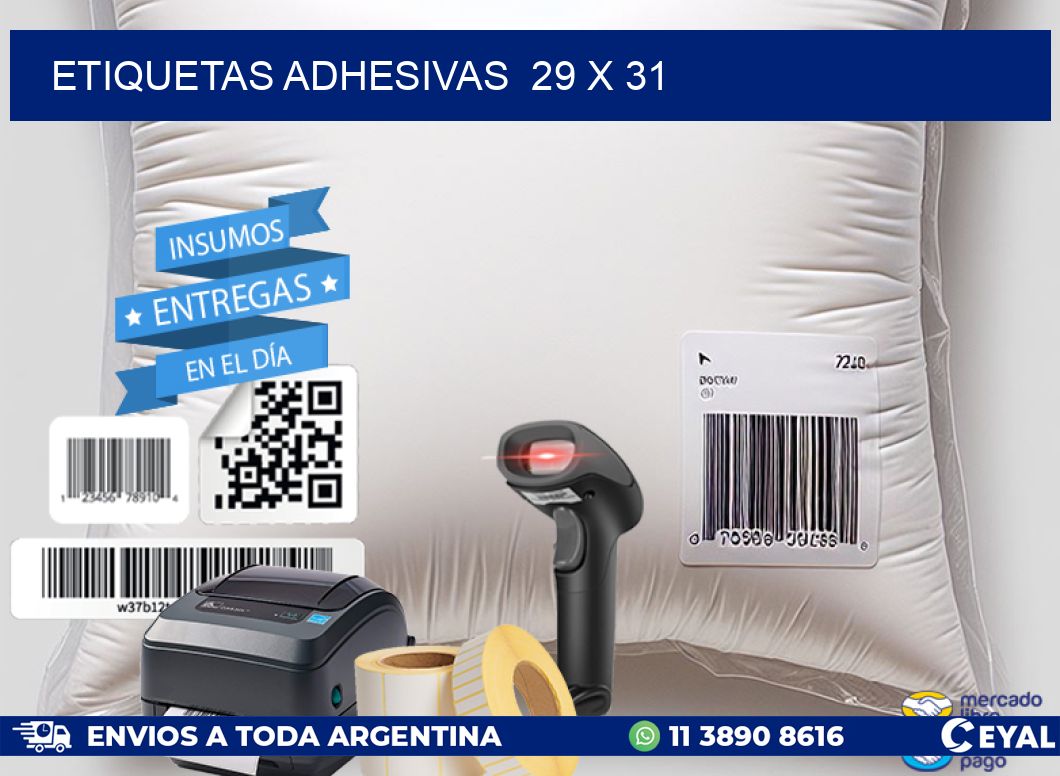 ETIQUETAS ADHESIVAS  29 x 31