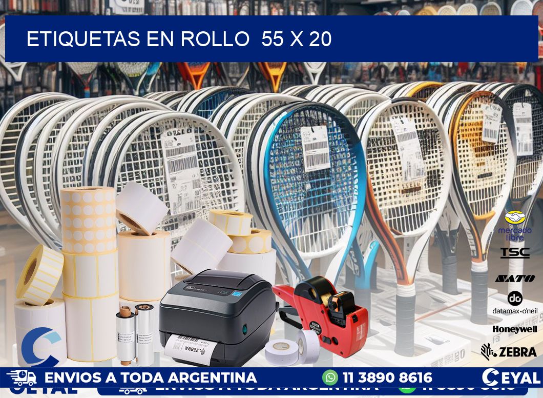 ETIQUETAS EN ROLLO  55 x 20