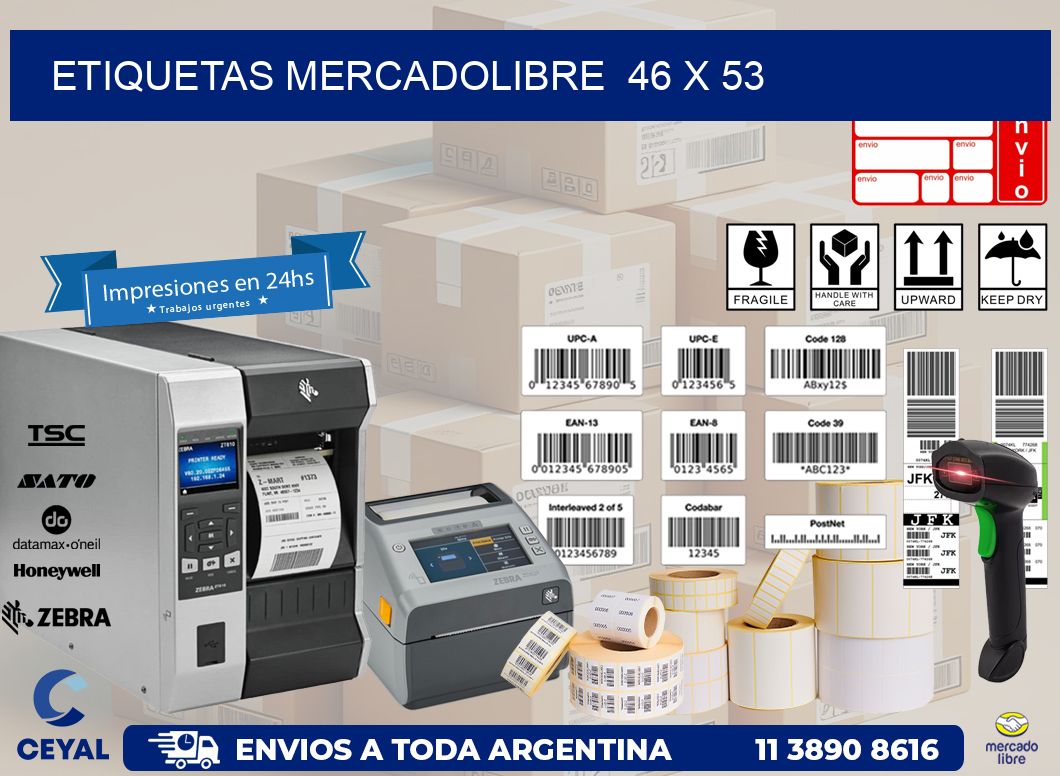 ETIQUETAS MERCADOLIBRE  46 x 53