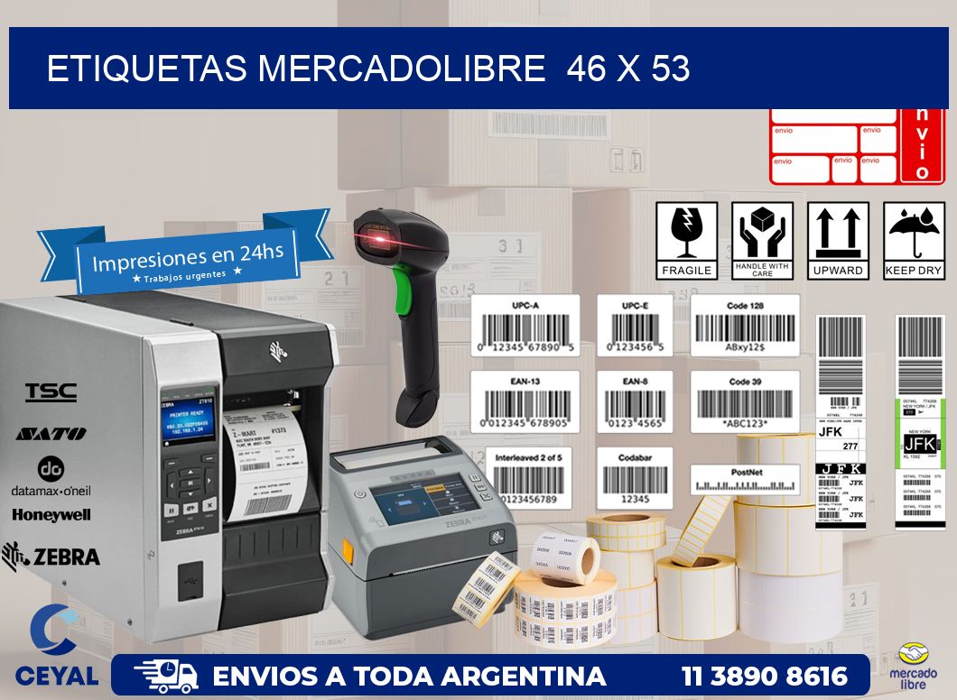 ETIQUETAS MERCADOLIBRE  46 x 53