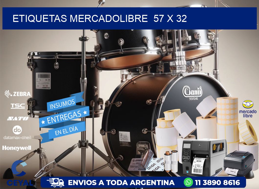 ETIQUETAS MERCADOLIBRE  57 x 32