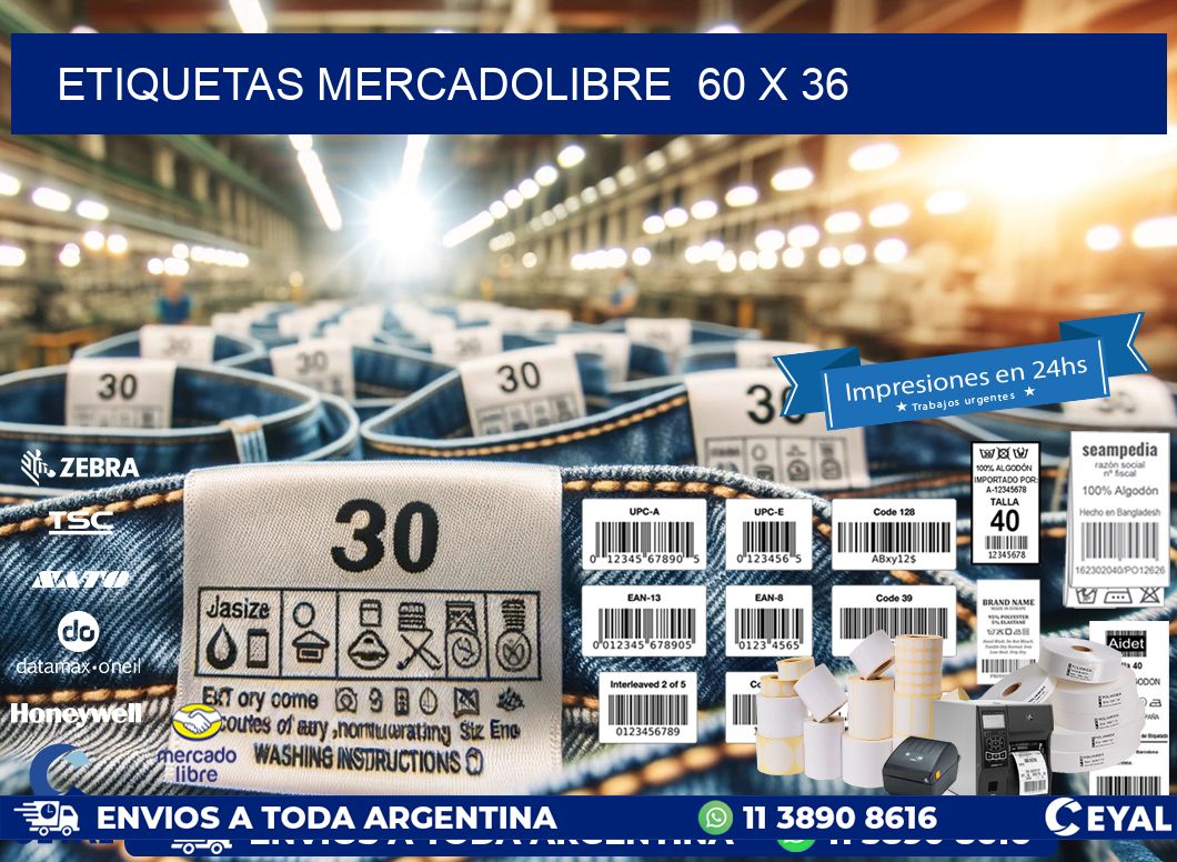 ETIQUETAS MERCADOLIBRE  60 x 36