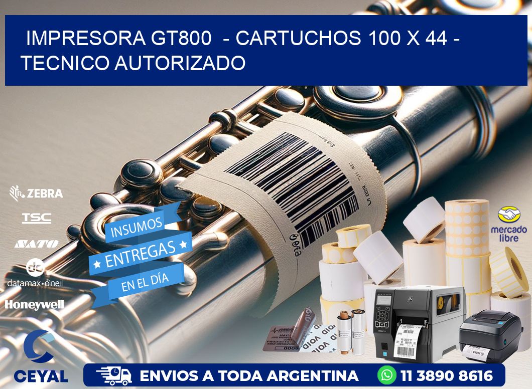 IMPRESORA GT800  - CARTUCHOS 100 x 44 - TECNICO AUTORIZADO