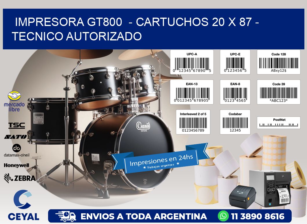 IMPRESORA GT800  - CARTUCHOS 20 x 87 - TECNICO AUTORIZADO