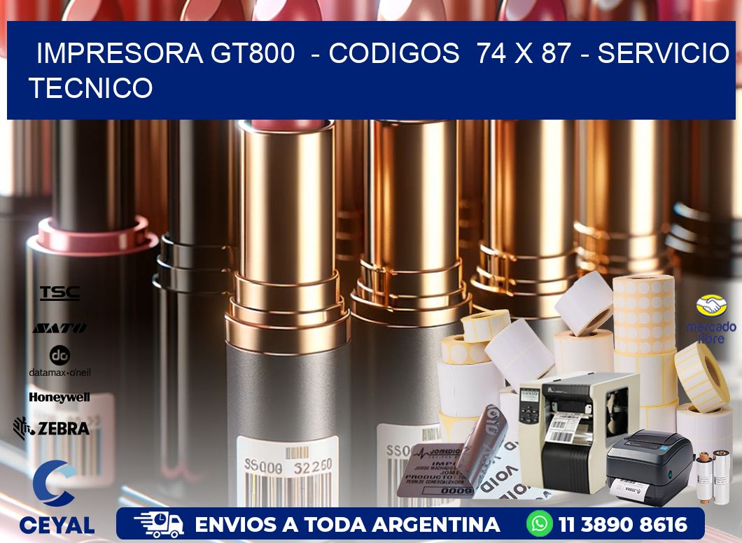 IMPRESORA GT800  - CODIGOS  74 x 87 - SERVICIO TECNICO