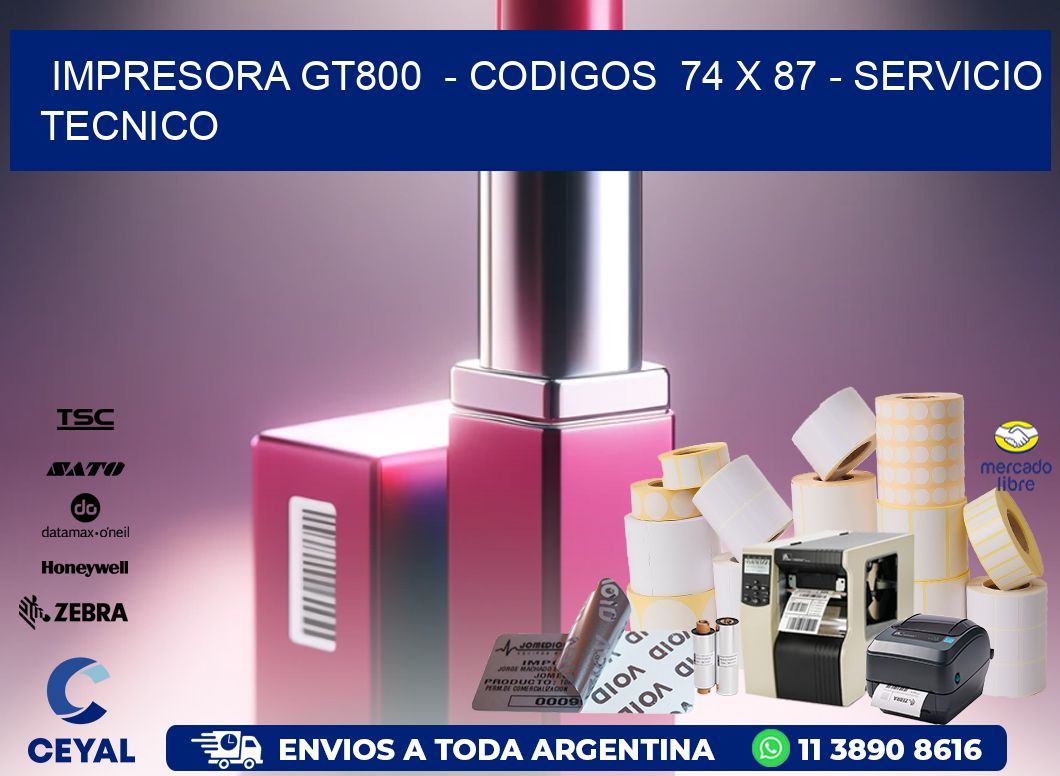 IMPRESORA GT800  - CODIGOS  74 x 87 - SERVICIO TECNICO