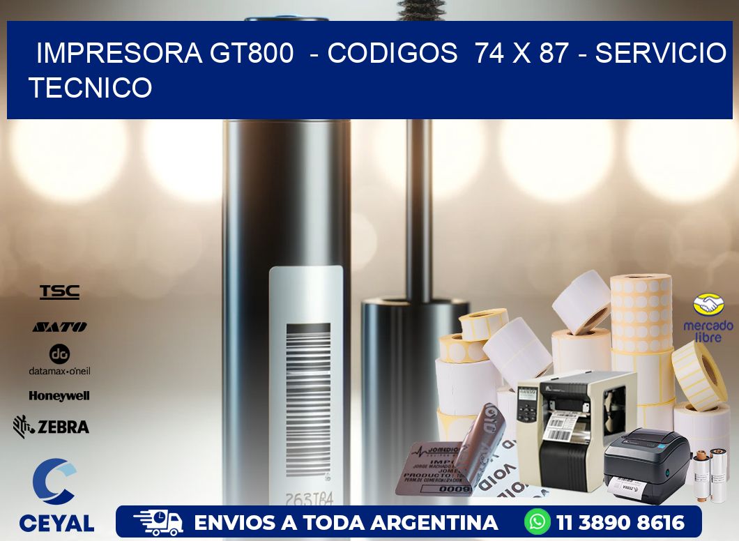 IMPRESORA GT800  - CODIGOS  74 x 87 - SERVICIO TECNICO