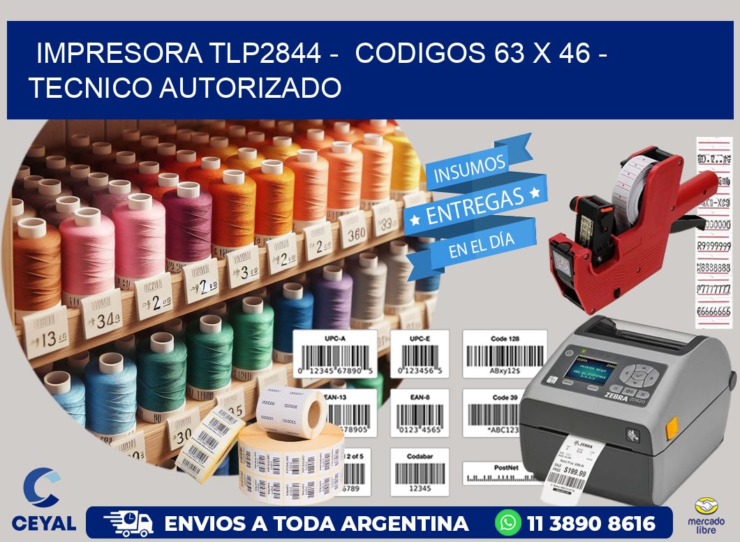 IMPRESORA TLP2844 -  CODIGOS 63 x 46 - TECNICO AUTORIZADO