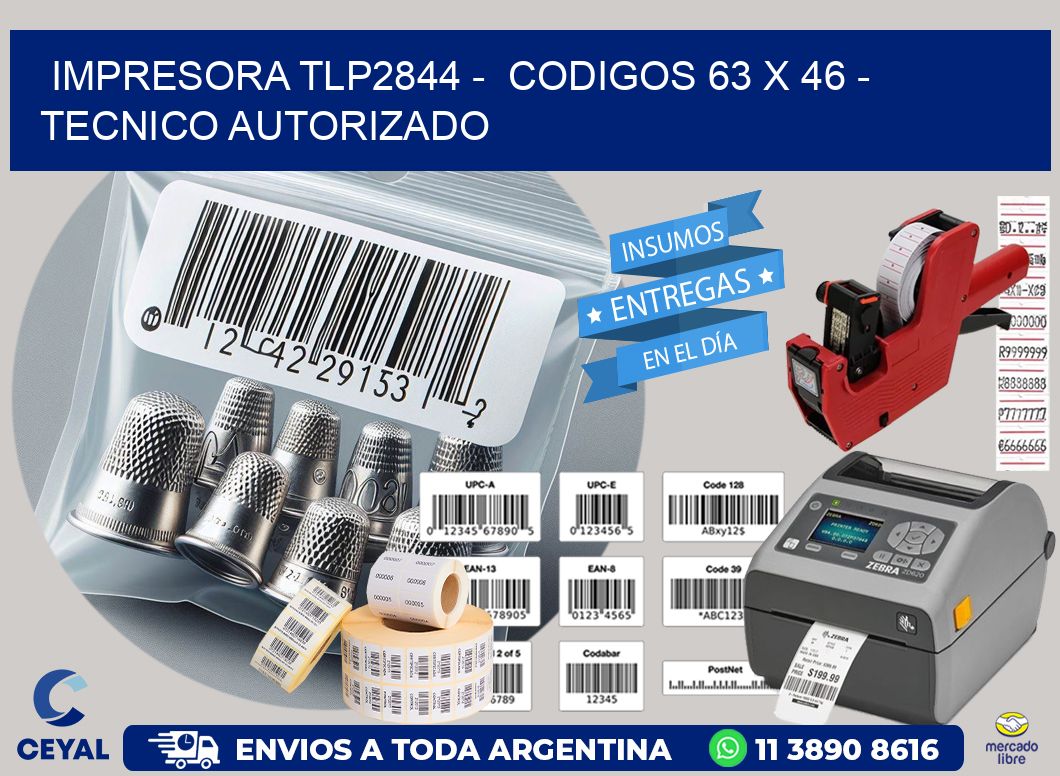 IMPRESORA TLP2844 -  CODIGOS 63 x 46 - TECNICO AUTORIZADO