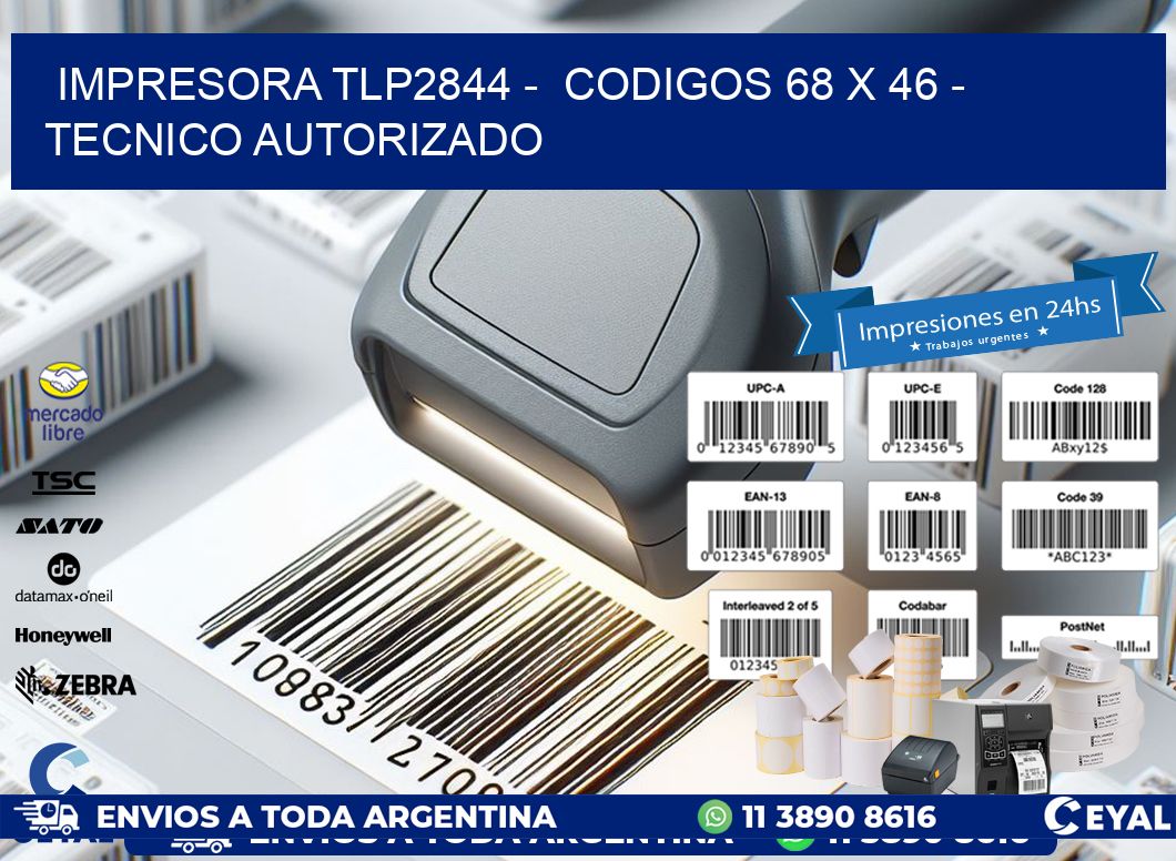 IMPRESORA TLP2844 -  CODIGOS 68 x 46 - TECNICO AUTORIZADO