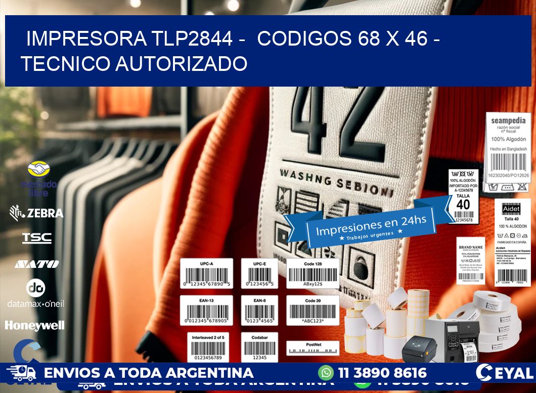 IMPRESORA TLP2844 -  CODIGOS 68 x 46 - TECNICO AUTORIZADO