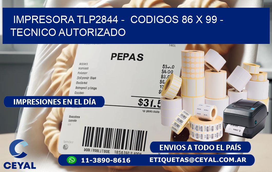 IMPRESORA TLP2844 -  CODIGOS 86 x 99 - TECNICO AUTORIZADO