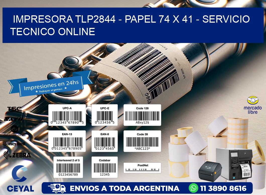 IMPRESORA TLP2844 - PAPEL 74 x 41 - SERVICIO TECNICO ONLINE