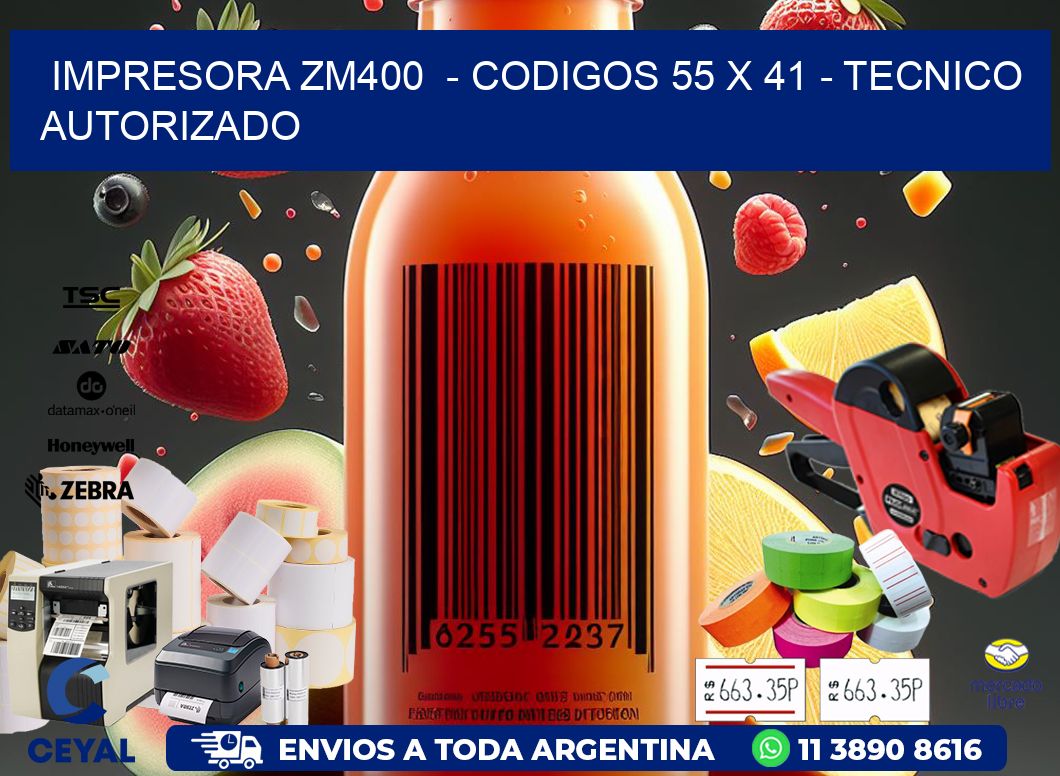 IMPRESORA ZM400  - CODIGOS 55 x 41 - TECNICO AUTORIZADO