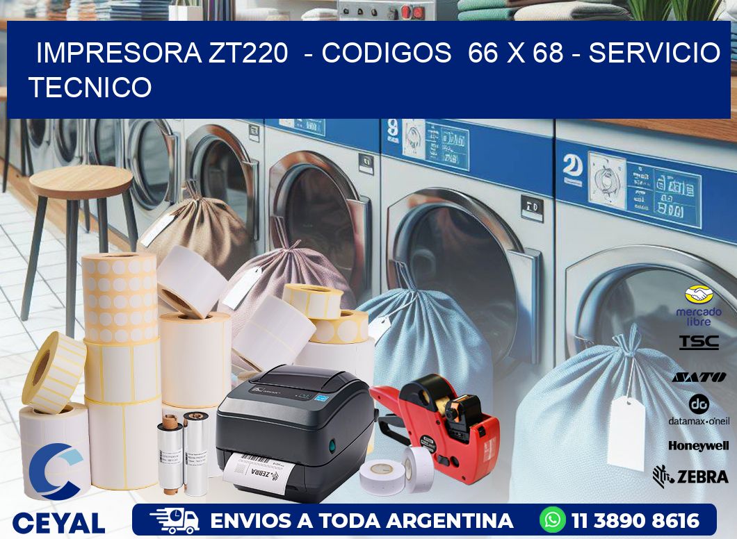 IMPRESORA ZT220  - CODIGOS  66 x 68 - SERVICIO TECNICO